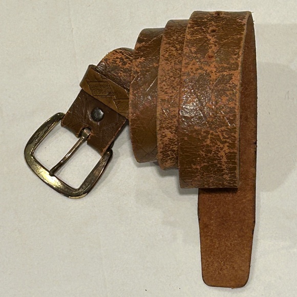 HICKOK USA Mens Belt 1960’s Vintage Distressed Cowhide Brown Leather Belt 42 - Picture 1 of 16